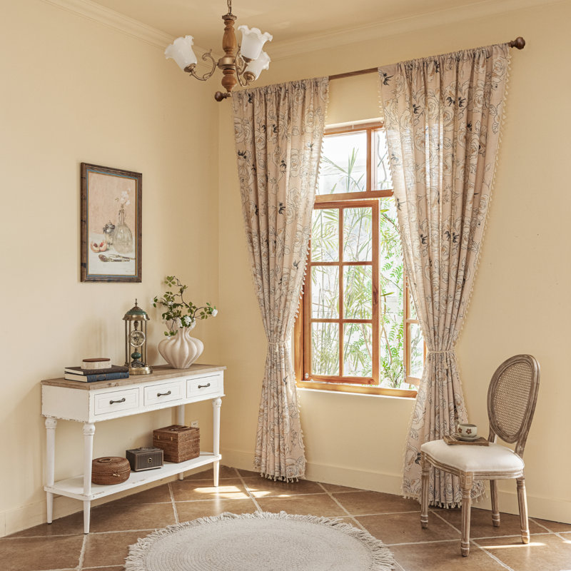 Polyester Exquiste Pattern Print Curtains 2 Panel, 52" W x 96" L