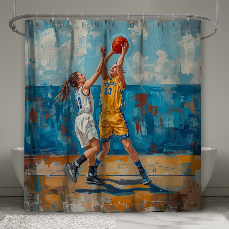 Rideaux de douche Basketball, L 70 po x H 93 po