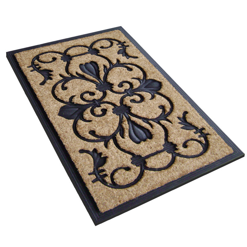 Tankersley Non-Slip Floral Outdoor Doormat, 48" x 30"