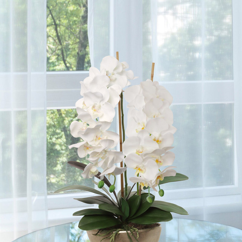 Arrangement floral orchidée en soie
