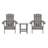 All-Weather Poly Resin Wood Adirondack Chairs with Side Table-88681444