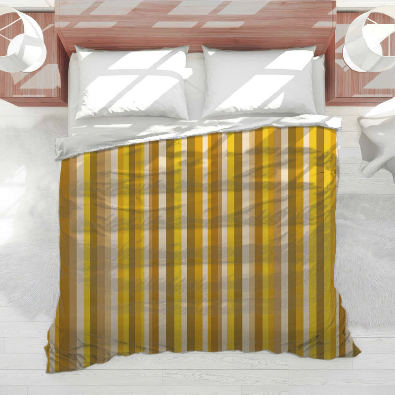Édredon à rayures verticales Mid Century Modern, Simple extra long