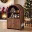 Litière arquée pour litière cachée - Armoire de rangement pour chat en bois rustique avec portes doubles