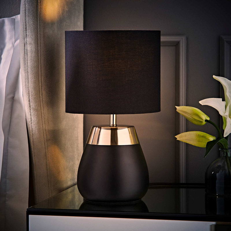 Allec Table Lamp, Black, Black