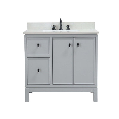 Brasby 37'' Single Bathroom Vanity with Engineered Stone Top