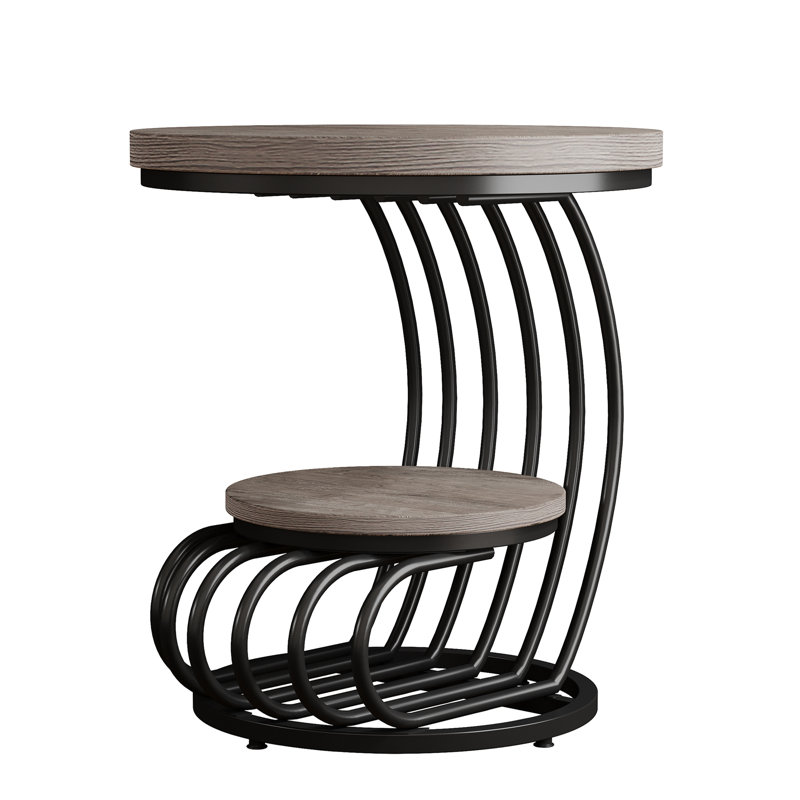 Petite table basse avec table de bout et table d'appoint, Gris
