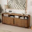 Meuble télé 63 po pour téléviseur de 70 à 70 po de 63 po, meuble télé Mid-Century moderne avec rangement, tablettes réglables et portes coulissantes-1802573693