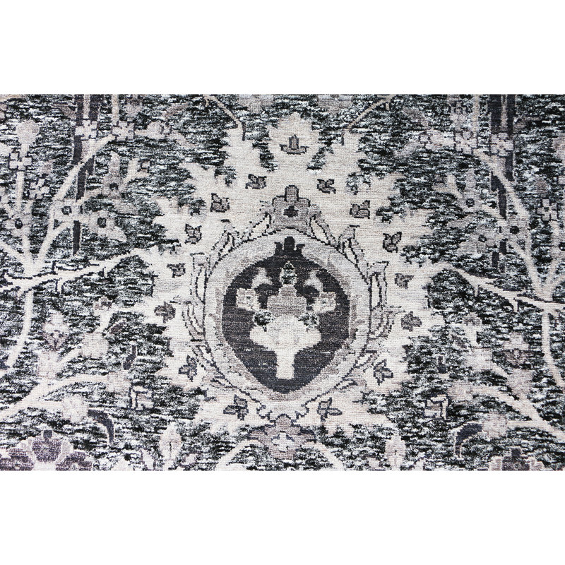 Handmade Wool Floral Area Rug, Rectangle 9' x 12'