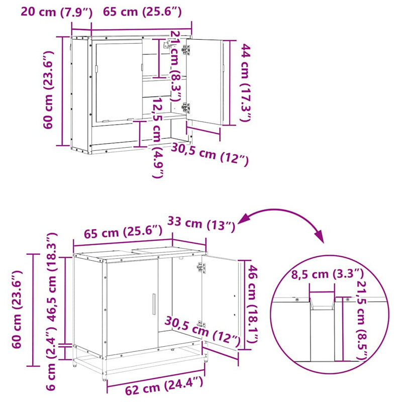 Vanity & Mirror Set