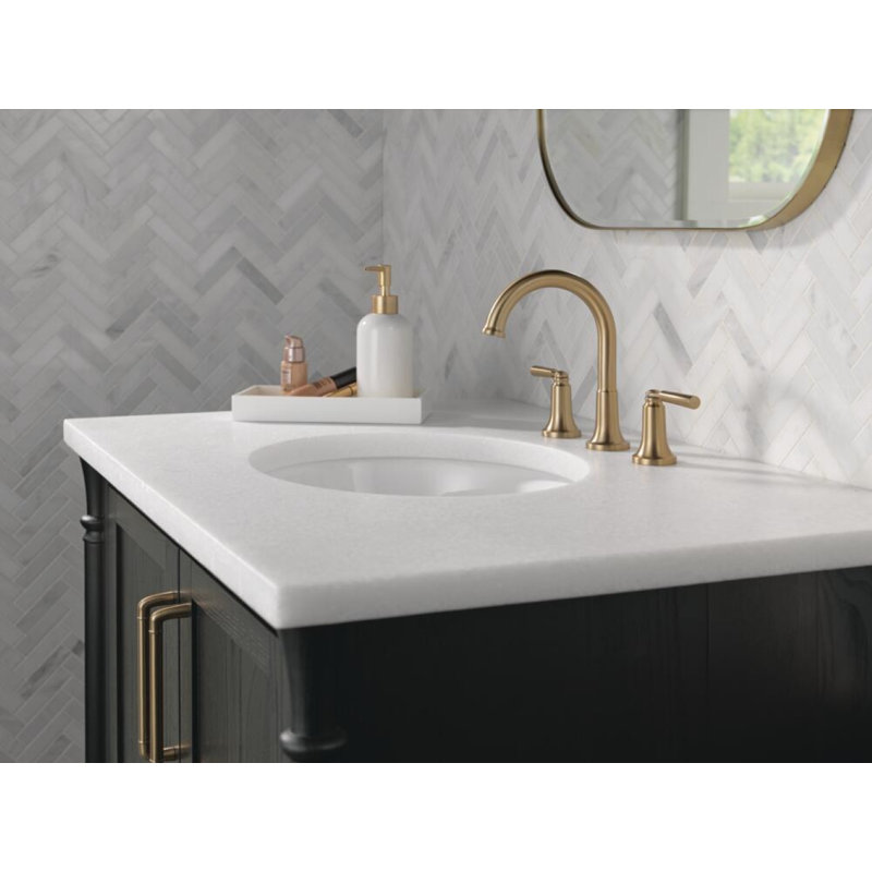 SAYLOR™ Widespread Bathroom Faucet 3 Hole, 2-handle Bathroom Sink Faucet with Drain Assembly, Champagne Bronze