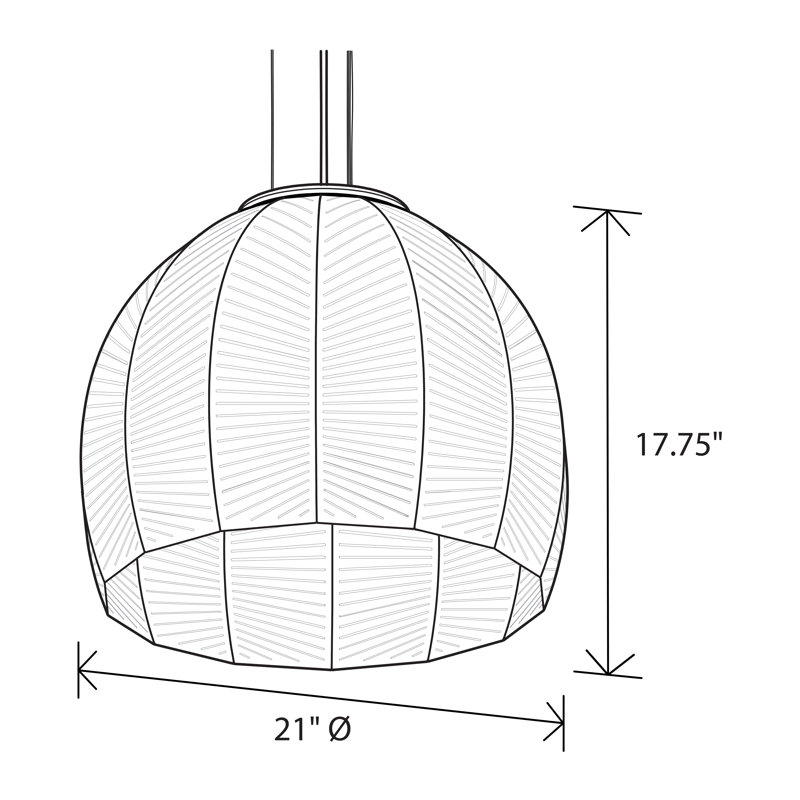 Amicus 1 - Light Pendant, 2700K - Warm White LED, 17.75" H x 21" W x 21" D, White Washed Oak Finish
