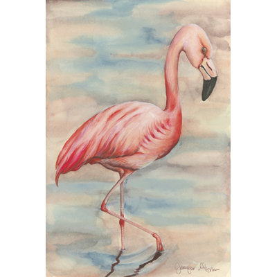 " Pink Flamingo I " Painting Print