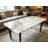 Glossy rock table with black legs,sintered stone dining table,family dining table for 6-8 people