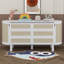 Lit escamotable avec rangement caché et décoration en rotin avec 2 armoires de rangement, conception tissée moderne pour le bureau à domicile-1616020474-1616020475