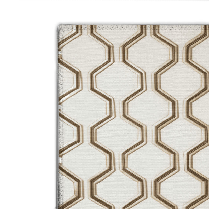 Tapis intérieur et extérieur beige Trellis, Rectangle 4pi x 6 pi