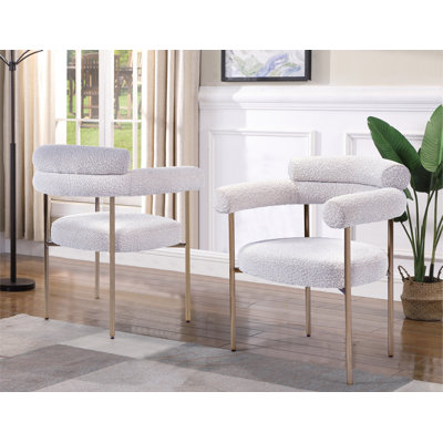 Chaise avec accoudoirs à dossier rembourré Shloima