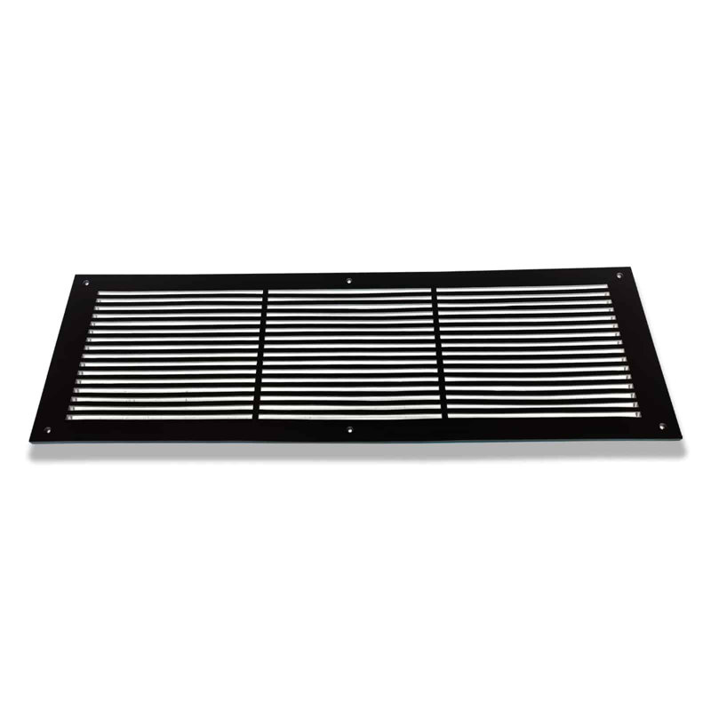 Grille murale en métal, 30" L x 8" W x 0.6" H, Noir