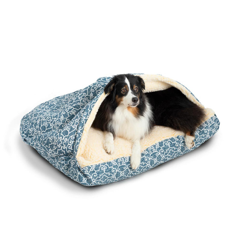 Lit pour chien intérieur / extérieur Snoozer, Petit (l 30 po x P 20 po x H 8 po), Bleu Oxford Ramey, Damask
