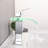 LED Bathroom Faucet with Wide Glass Spout – Chrome Single-Handle, Single-Hole Vanity Faucet with Metal Pop-Up Drain & Water Supply Lines-110434369