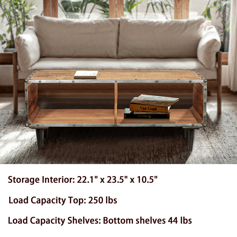 Solid Wood Single Coffee Table, Brown