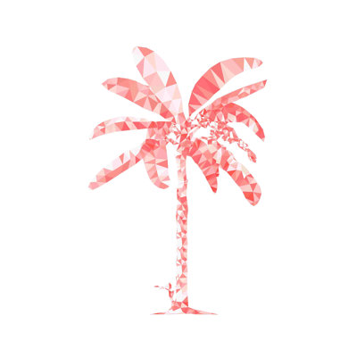 «Blush Palm Tree 1», reproduction sur toile tendue