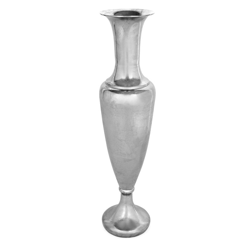 Silver Metal Floor Vase, 108cm H x 27cm W x 27cm D