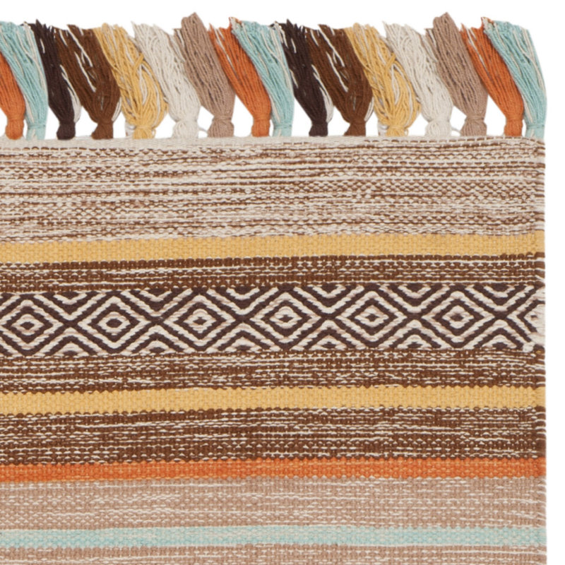 Montauk Hand Woven Cotton Striped Rug, Rectangle 2'6" x 4'