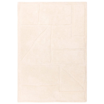 Deloyce Geometric Shapes Shag Area Rug