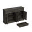 Buffet rétro noir avec deux tiroirs et quatre portes pour le salon, la chambre à coucher et la cuisine, armoire de rangement, brun noir