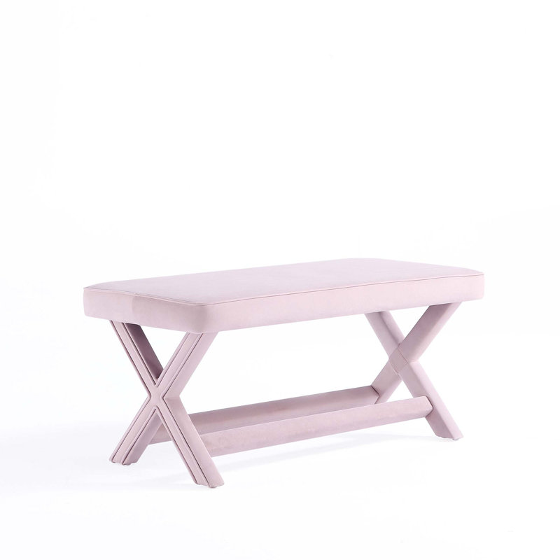 Banc rembourré Abigail Mid-Century, Rose