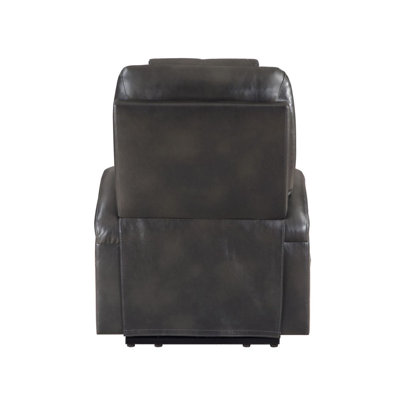 Gunmetal Leather Aire Recliner W/Power Lift & Massage