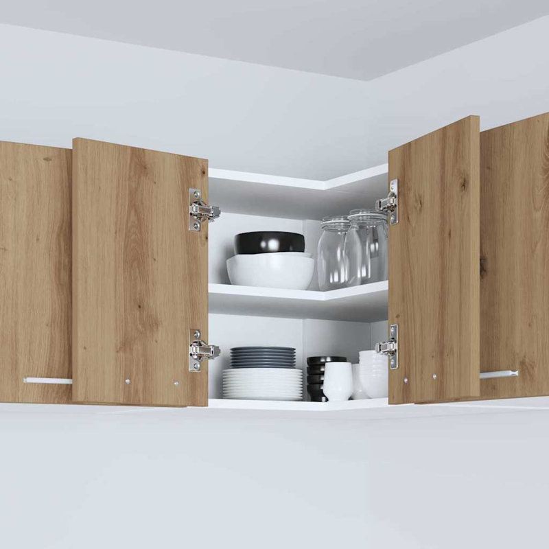 Vidaxl Hanging Cabinet Riga White 57 X 57 X 40 Cm Engineered Wood, Artisan Oak/White