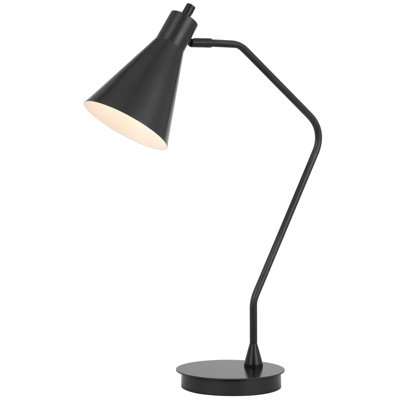 Lampe de table Capstone Task - 61 cm (24 po) de hauteur, en métal gris fer, avec abat-jour pivotant et base lestée, culot E26, DEL 12 W, interrupteur marche/arrêt