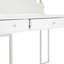 Coiffeuse Celeste avec 3 tiroirs et boutons en cristal, bureau de commode avec pieds en métal argenté-806233631
