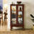 Curio Cabinet Lighted Curio Diapaly Cabinet With Adjustable Shelves And Mirrored Back Panel-1278854140