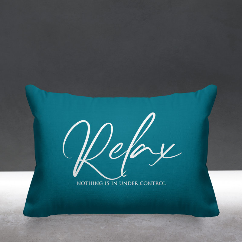 Housse et insert de coussin rectangulaire Aspire Relax Rien n'est sous contrôle, Turquoise