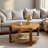 Round Coffee Table with Storage Shelf