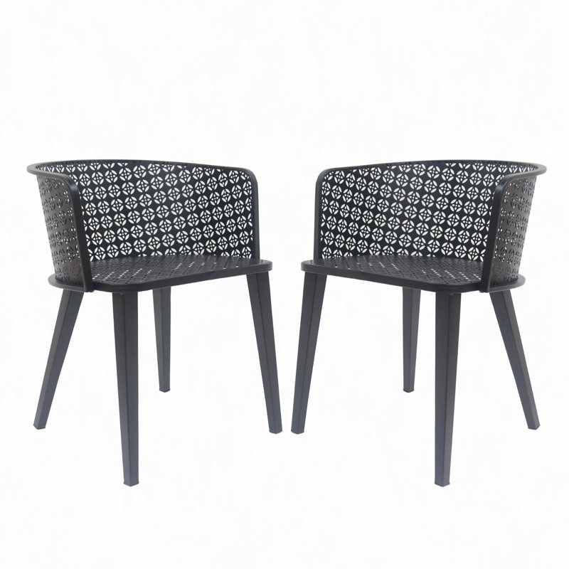 Chaise de salle à manger d'extérieur (ensemble de 2), Noir
