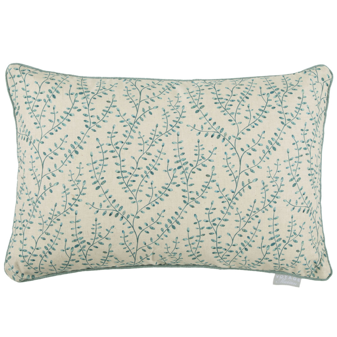 Eden Eden Floral Piped Cushion Feathers Floral Rectangular Lumbar Cushion Cushion With Filling