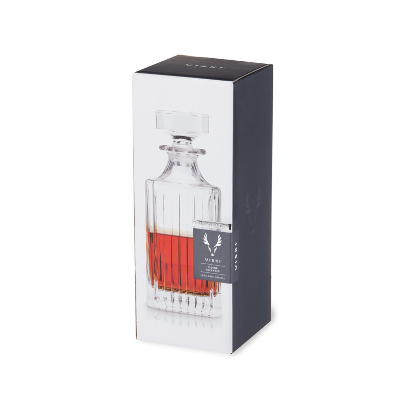 Elegant European Crystal Glass Liquor Decanter with Stopper