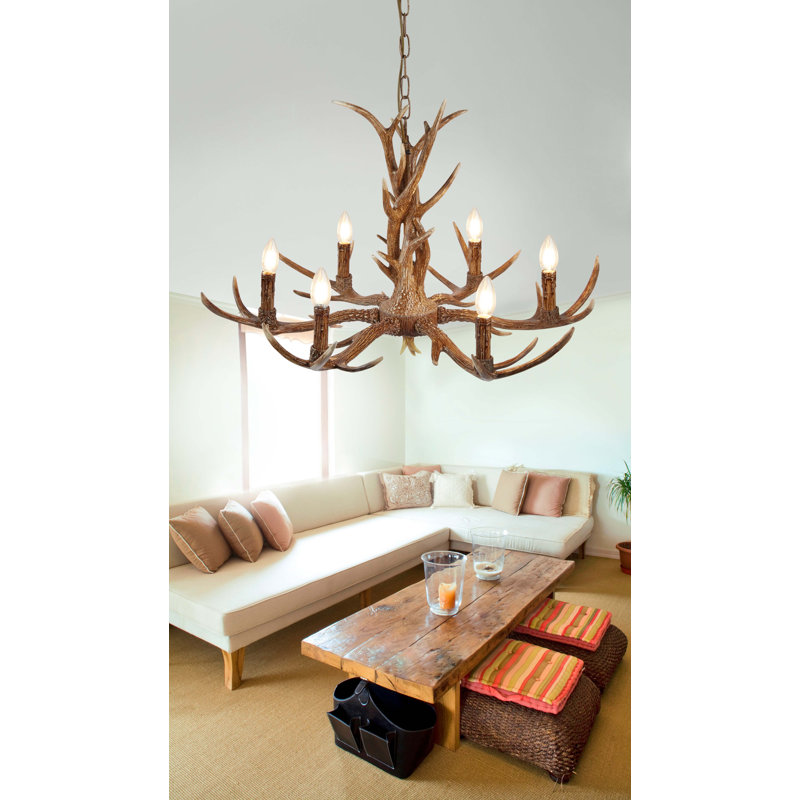 Lustre style chandelier 6 lumières Sylvia
