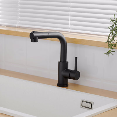 Robinet de lavabo, robinets de cuisine noirs avec douchette extractible, robinet de préparation pour mini-bar