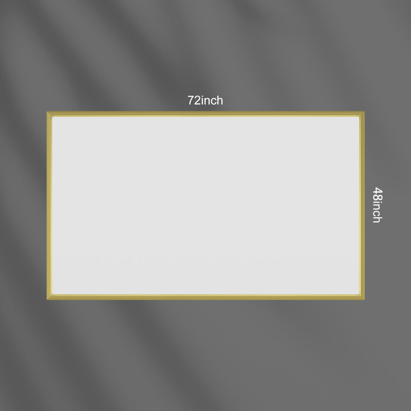 Miroir de salle de bain mural, Or brossé, 48 po x 72 po