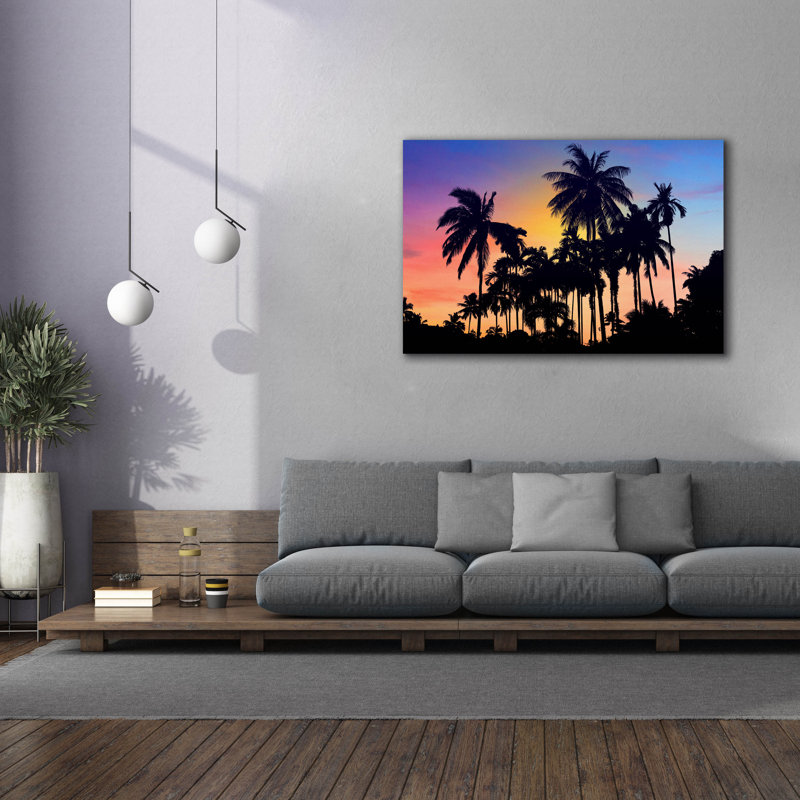 «Coastal Palms» par Mark Ashkenazi, art mural sur toile, H 40 po x l 60 po x P 1,5 po