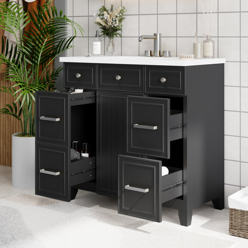 36" Single Bathroom Vanity Set, Black