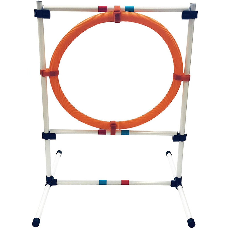 Adjustable Dog Agility Set with Hoop, Poles, and Bar Jump
