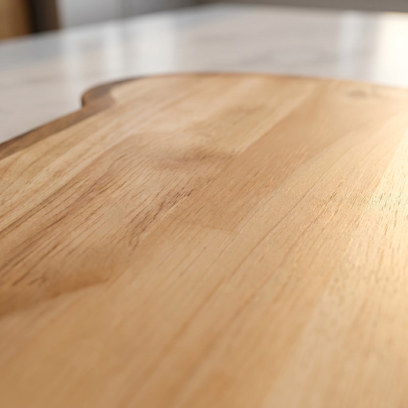 Grande planche à découper en bois d'hévéa massif de style toast pour les légumes, les fruits et le pain