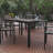 Sharondale Commercial Grade 55" x 31" Outdoor Dining Table with Faux Teak Poly Slats and Metal Frame-326320240