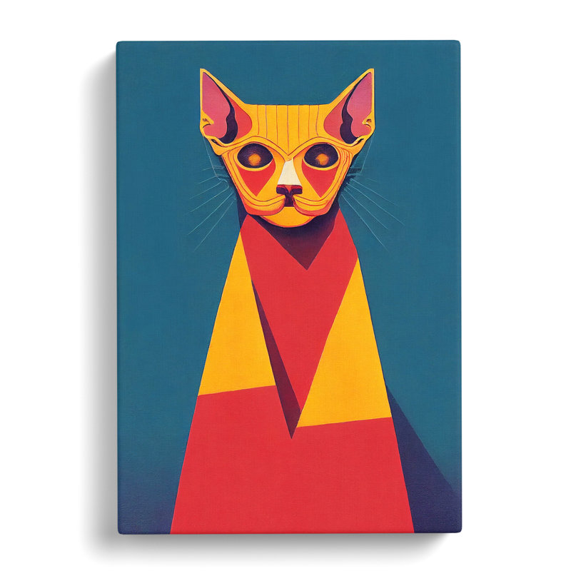 Sphynx Cat Soviet - Wrapped Canvas, 76cm H x 50cm W x 3cm D