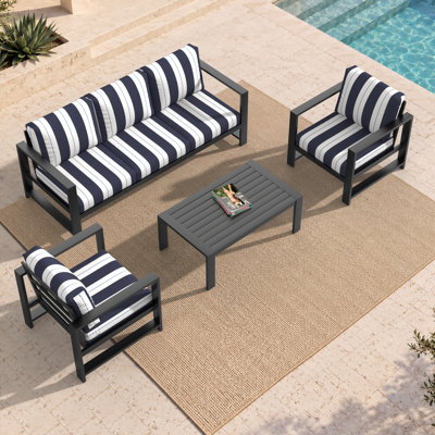 Dulcie 5 Person Seating Set With Sunbrella® Cushions